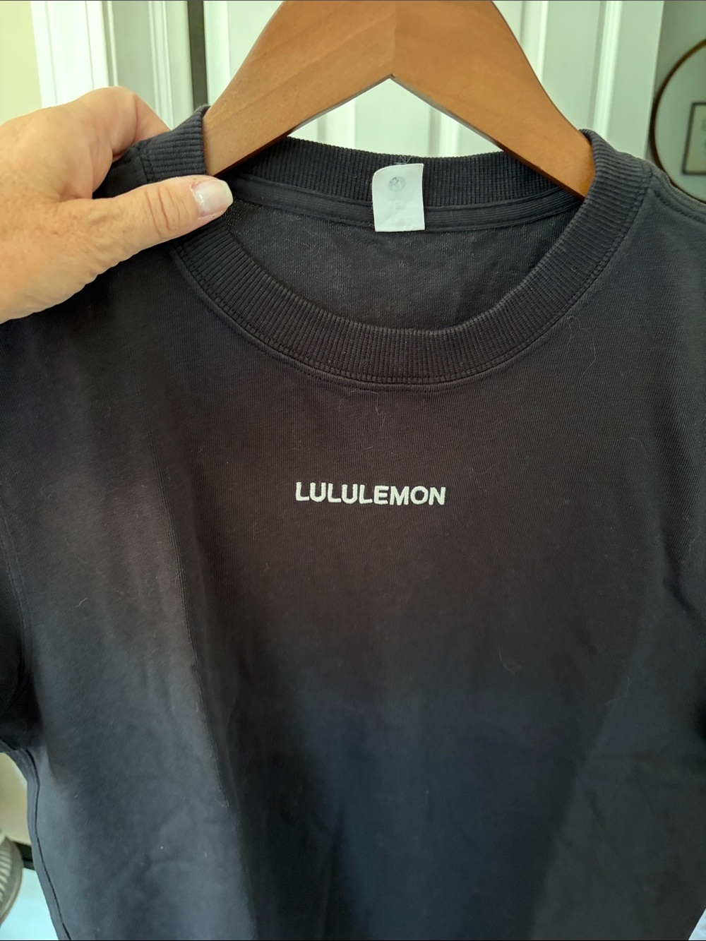 Lululemon Black Logo Crewneck T-Shirt - Picture 2 of 3